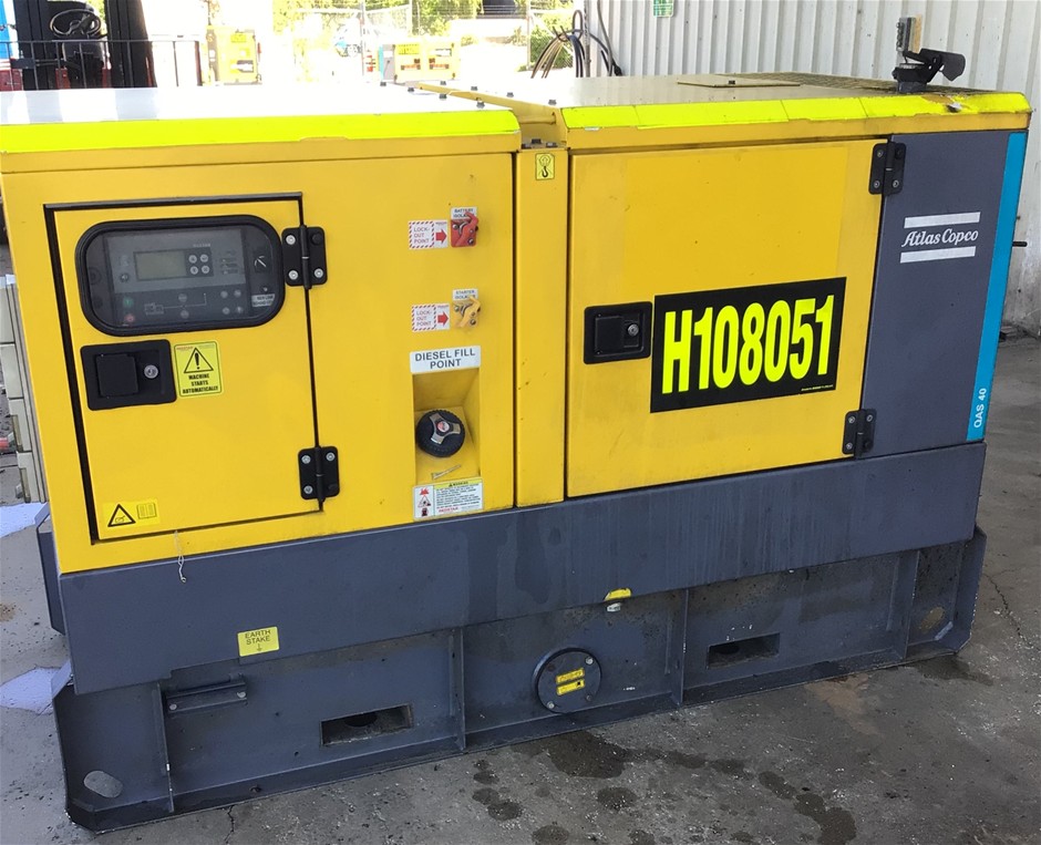 2019 Atlas Copco QAS40 Generator - Diesel - 40kva - Emerald