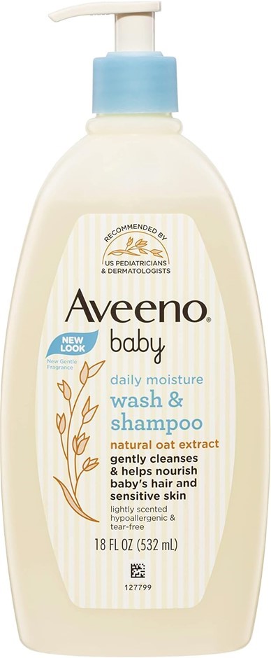 2 x AVEENO BABY Daily Moisture Lightly Scented Sensitive Wash & Shampoo, 53