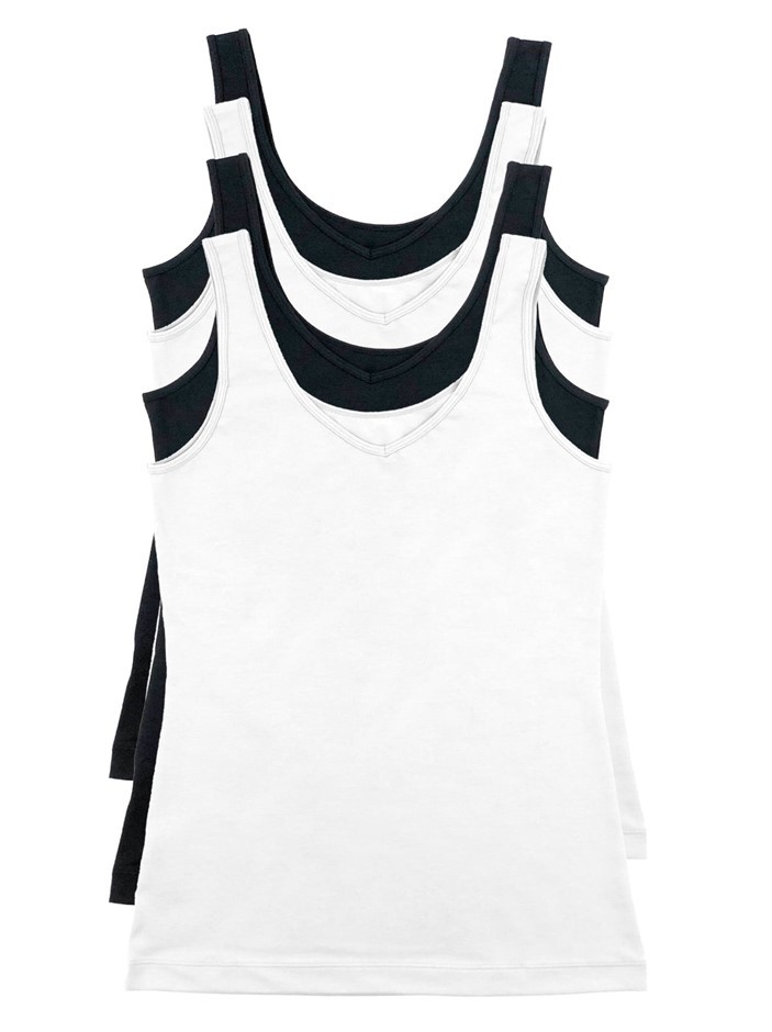 6 x JEZEBEL Reversible Tanks, Size L, Cotton/Modal, Assorted Colours. NB: i