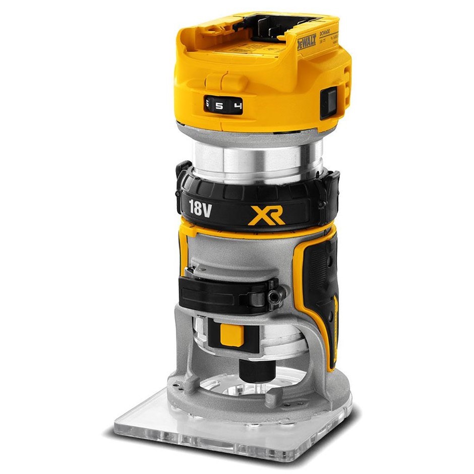 DeWALT 18V XR Li-ion Cordless Brushless 6.35mm (1/4") Laminate Trimmer Rout