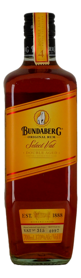 Bundaberg Rum Select Vat - Double Aged Rum - Vat 315  2014 (1x 700mL), QLD.