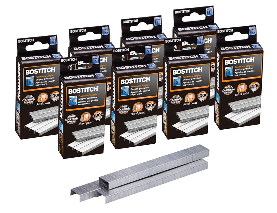 Bostitch Office Standard Staples, 1/4" Length,Full Strip Staples, 5000 Per