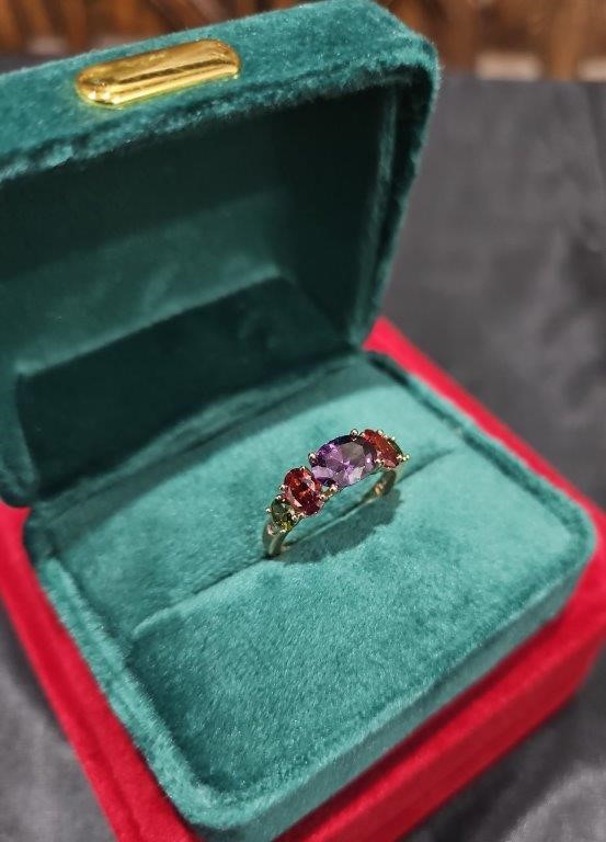 18K/Italy 3.5ctw Oval Cut Yellow Gold Filled Ring Warranty Quality-7US