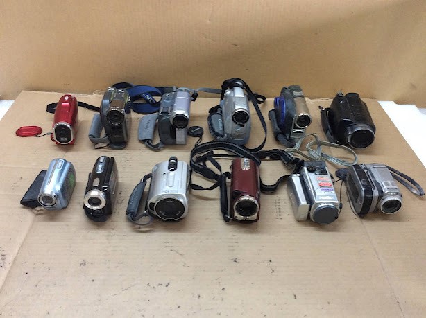 JVC/Sony/Canon Mixed Brand and Model Video Camcorders (Lot of 12)