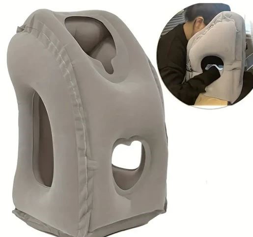 Premium Inflatable Travel Pillow - Gray