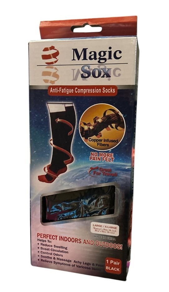 Pair of Black Magic Anti-Fatigue Compression Socks (Size: Large/X-Large)