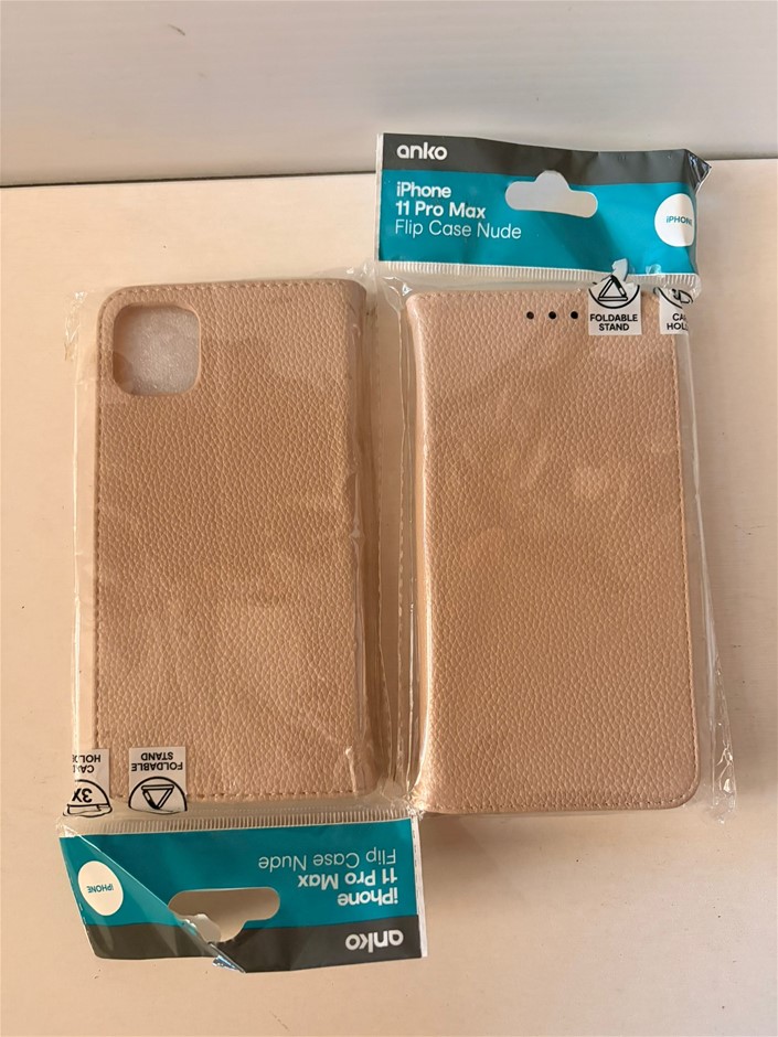 2x iPhone 11 Pro Max Flip Phone Cases (Nude)