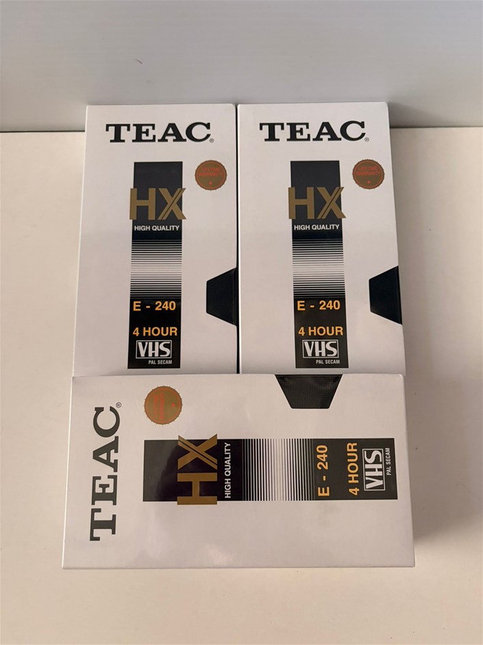 4x TEAC HX E-240 Blank VHS Tapes