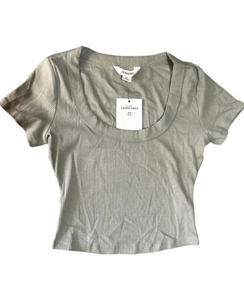 GLASSONS When In Sprout Cotton Scoop Neck Short Sleeve T-Shirt 
Size S