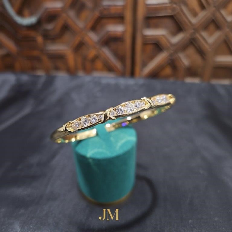 18k Italy Stamped Yellow Gold Filled Bangle Bonus Gift