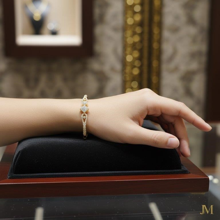 18k Italy Stamped Yellow Gold Filled Bangle Bonus Gift
