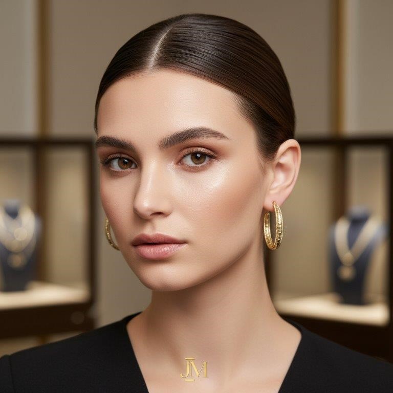 18K/ITALY Yellow Gold Filled Earring --Bonus Gift