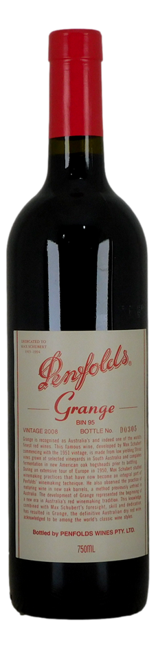 Penfolds Bin 95 Grange 2008 (1 x 750mL), SA.
