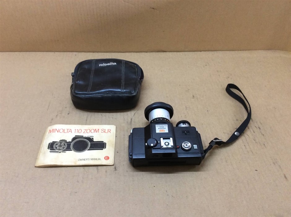 Minolta 110 Zoom SLR Film Camera with Case & Manual
