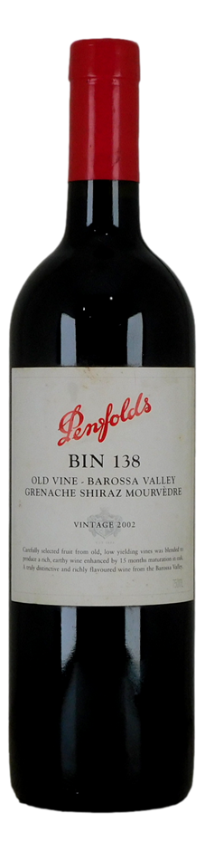 Penfolds `Bin 138 - Old Vine` GSM 2002 (1 x 750mL) Barossa Valley, SA.