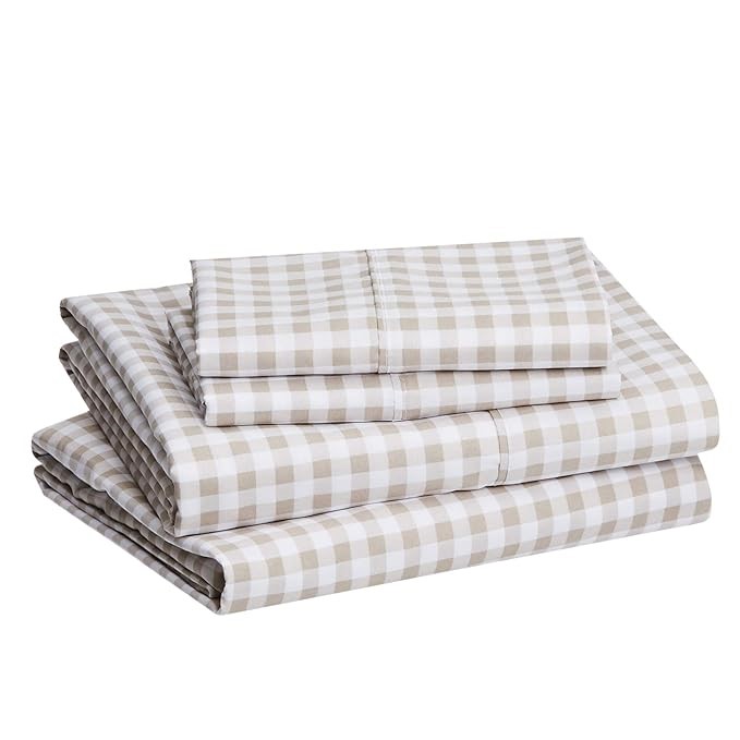 AMAZON BASICS Lightweight Super Soft Easy Care Microfiber Sheet Set with 41