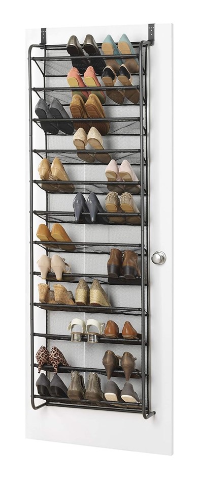 WHITMOR 36 Pair Over-The-Door Rac, Gunmetal Gray, Shoe Organizer.