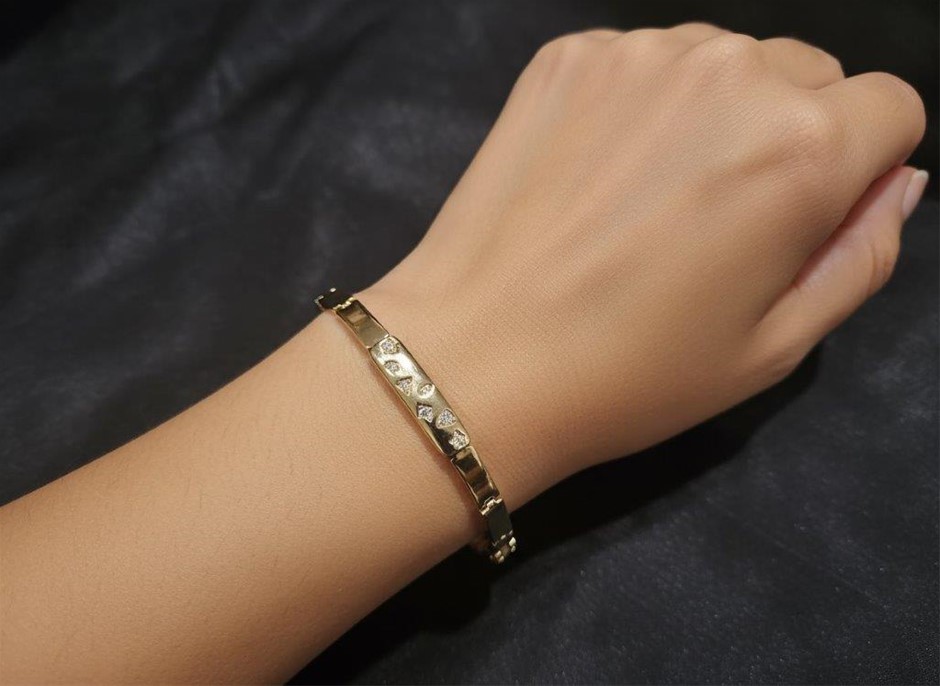 18K/Italy Yellow Gold Filled Bracelet(Stamped)Warranty Quality--Bonus Gift