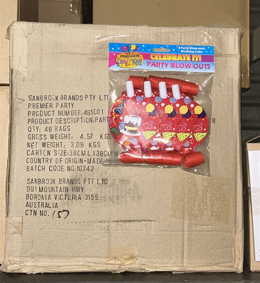 Box of 48x Party Blow-Out Bags