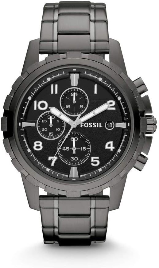 Fossil Mens Quartz Watch, Chronograph Display and Stainless Steel Strap FS4