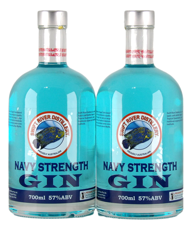 Swift River Distillery Navy Gin (2x 700mL), QLD.