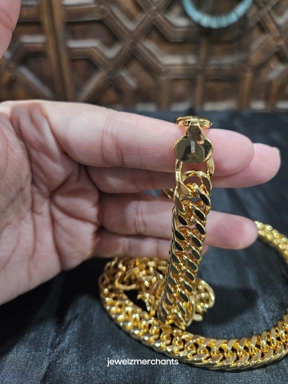 22K/Italy Stamped  Yellow Gold Filled  Chain -60CM-10MM-Bonus Gift