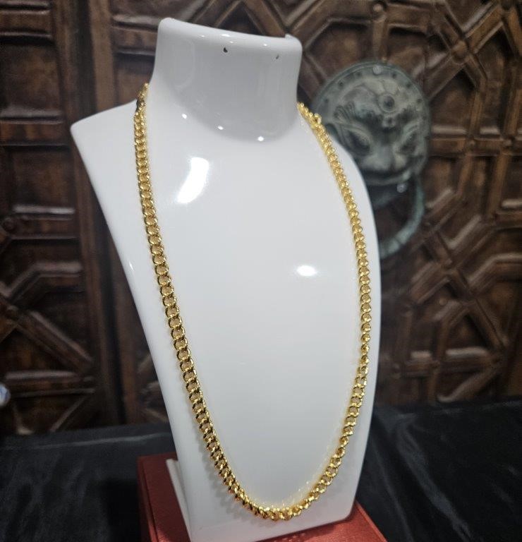 18K/Italy Stamped Yellow Gold Filled Chain -50CM-4MM-Bonus Gift