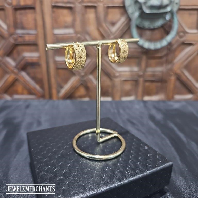 22K/Italy Gold Filled Earring -(stamped 22K/Italy)-Warranty Quality-Bonus