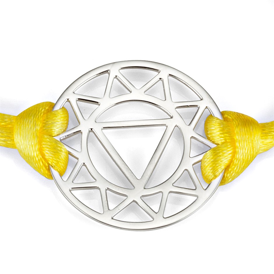 Solid 925 Sterling Silver Chakra Bracelet - Solar Plexus Chakra