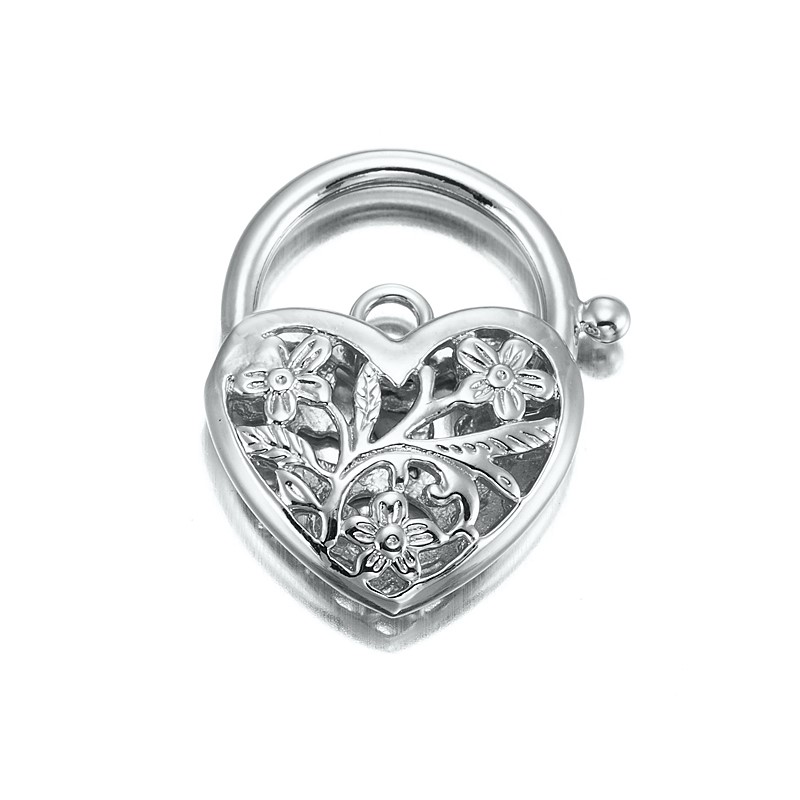 Rhodium Plated Filigree Heart Locket