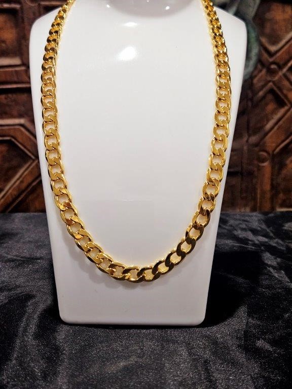 18k Italy Stamped  Yellow Gold Filled Cuban Chain-Quality Guarantee-60cm