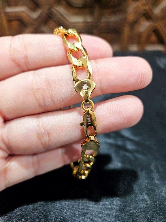 18k Italy Stamped  Yellow Gold Filled Bracelet-Quality Guarantee-20cm