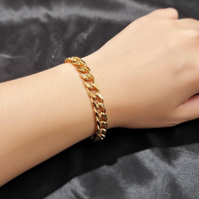 18k Italy Stamped Rose Gold Filled Cuban  Bracelet-Quality Guarantee-19cm