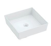 Square Counter Top Basin 380x380 0TH WHITE (No plug & Waste)