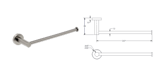 Towel Holder PVD BRUSHED NICKEL II