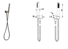 Hand Shower on WOB GUN METAL