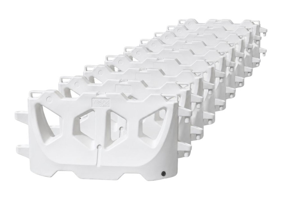 Water Filled White Road Safety Barrier - 10 Barriers