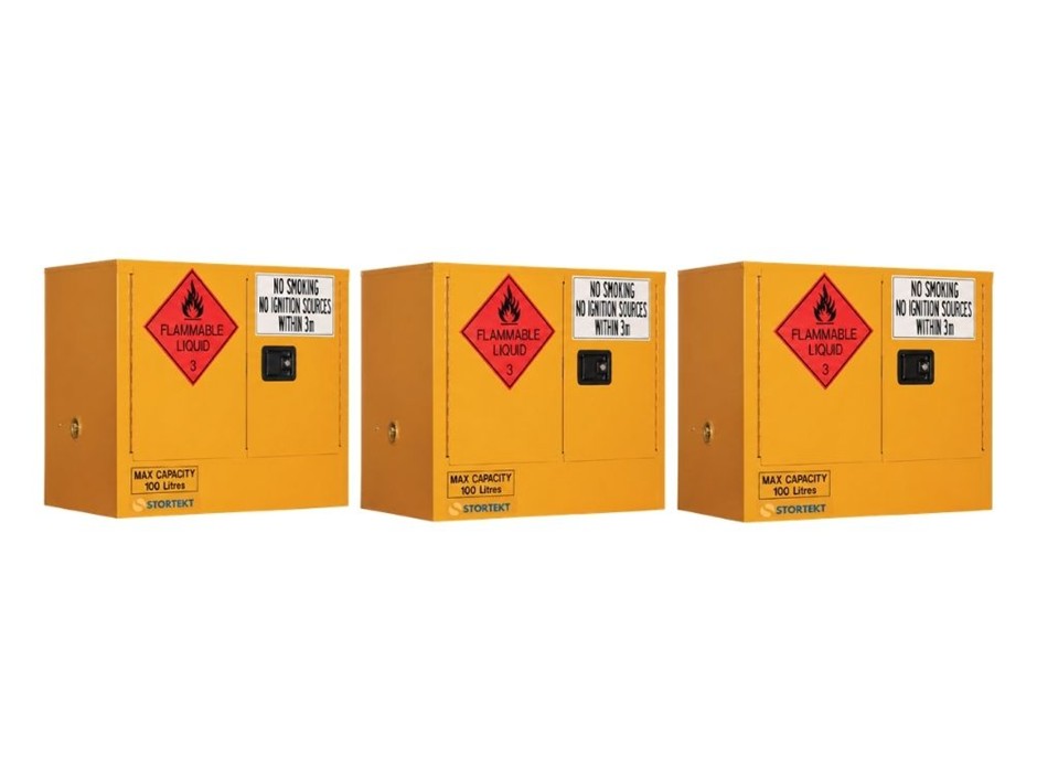 100L Flammable Liquid Storage Cabinet - 3 Cabinets