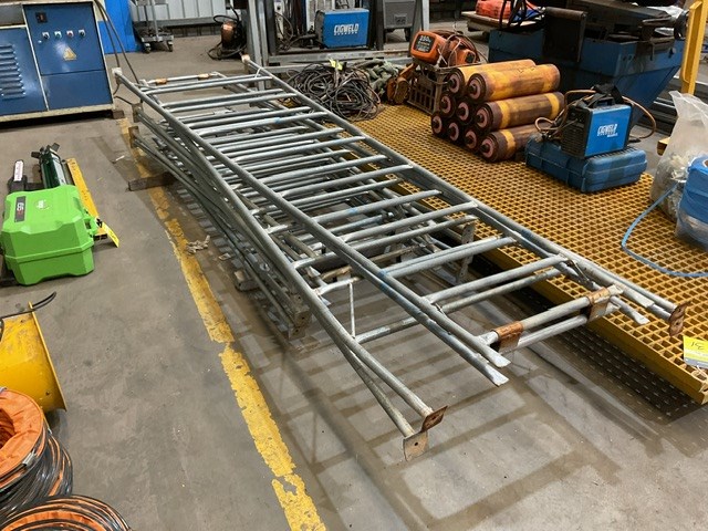 <p>Approx 6 Painters Tressle Ladders</p>