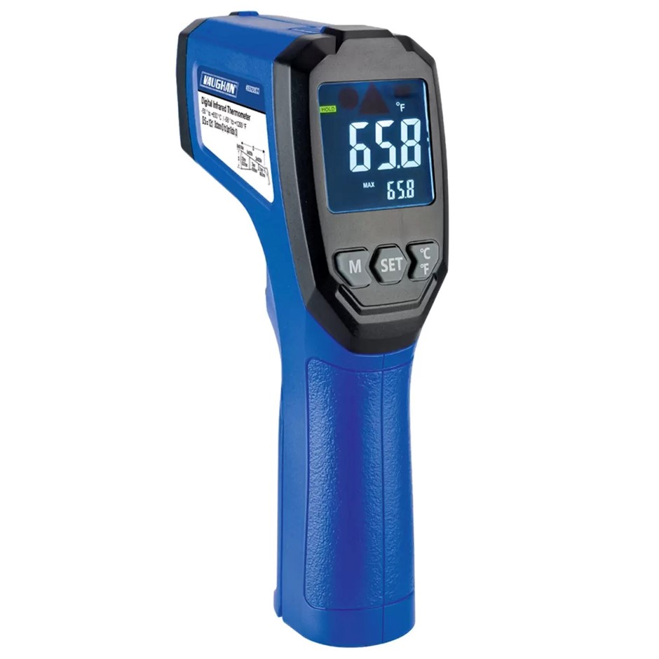 VAUGHAN Digital Infrared Thermometer, Blue, Model 050208CCI. NB: Untested