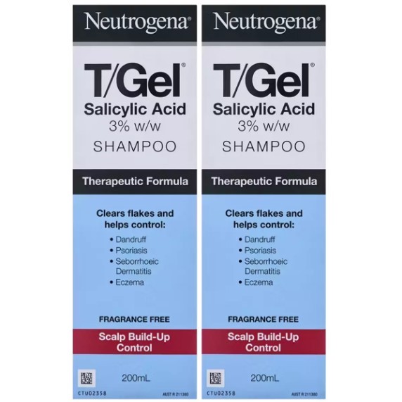 NEUTROGENA T-Gel Salicylic Acid Shampoo, 2 x 200ml.