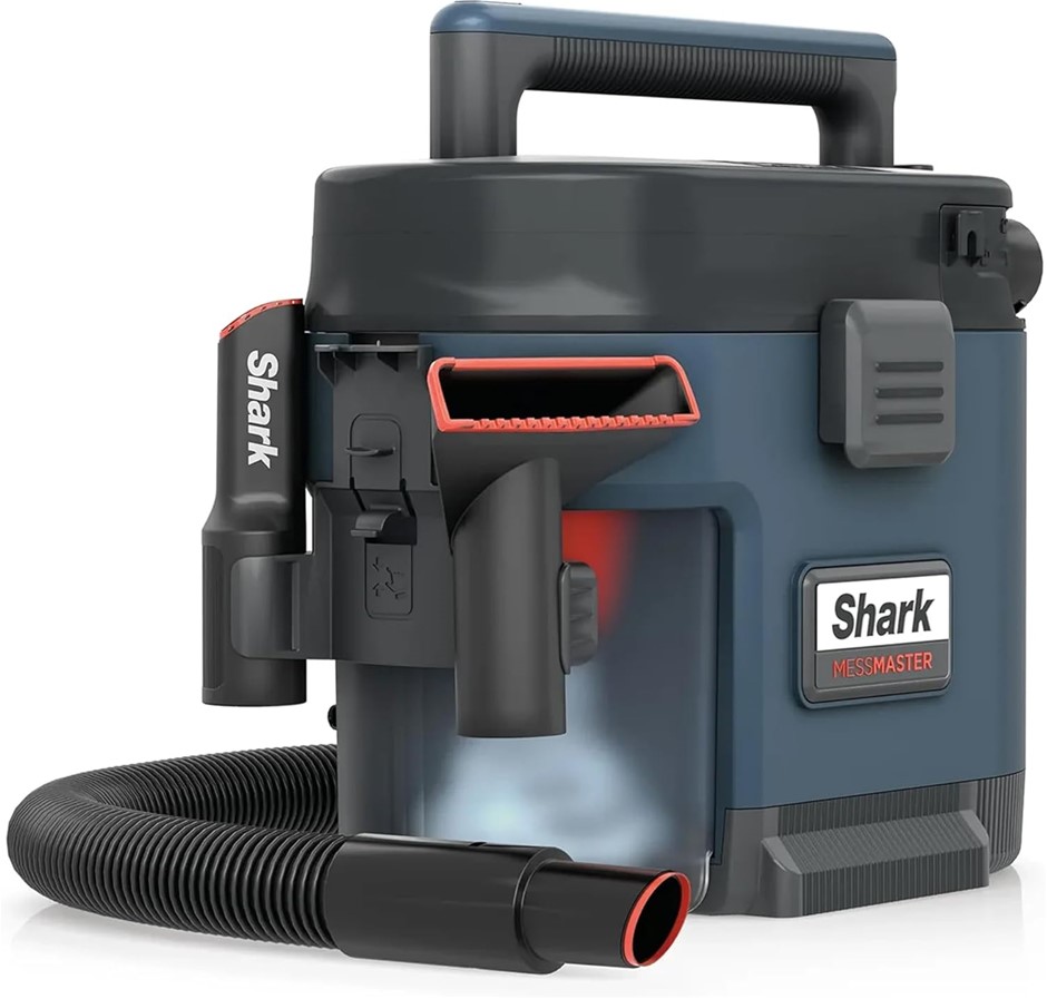 SHARK MessMaster Portable Wet/Dry Vacuum, Self-Cleaning, Lightweight, Multi