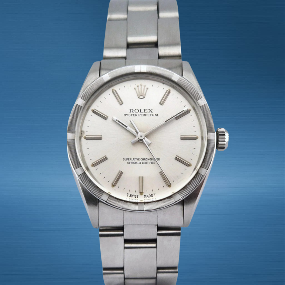 ROLEX OYSTER PERPETUAL 34MM STAINLESS STEEL 1007 AUTOMATIC WXO & COA