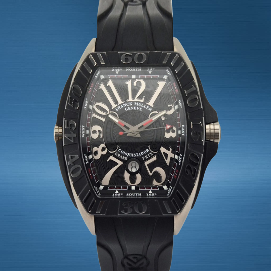 FRANCK MULLER CONQUISTADOR GPG 45MM GOLDPLATED 9900 SC GP AUTOMATIC WXO&COA