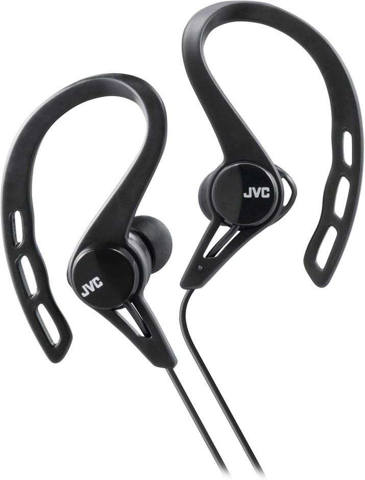 JVC HAECX20B Sports Clip Inner Ear Headphones, Black.