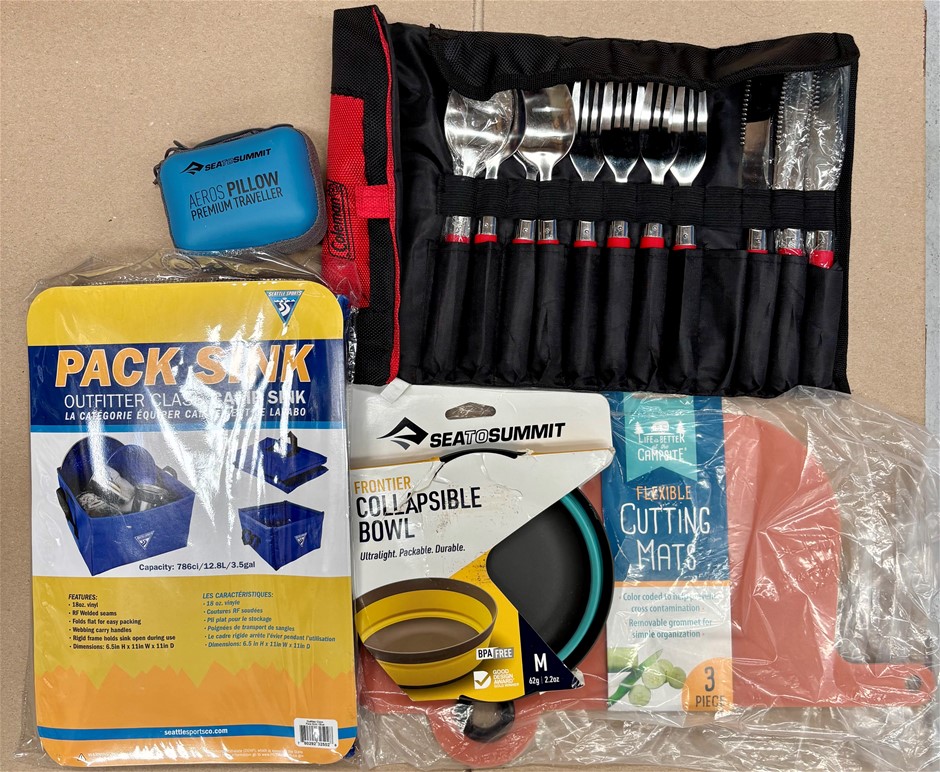 5 x Assorted Camping Products, comprising: SEATOSUMMIT, COLEMAN & More. NB: