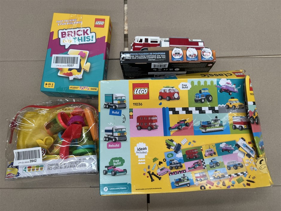 4 x ASSORTED KIDS TOYS 6+ Years. Brands LEGO, PLAY-DOH & More. NB: Photo as