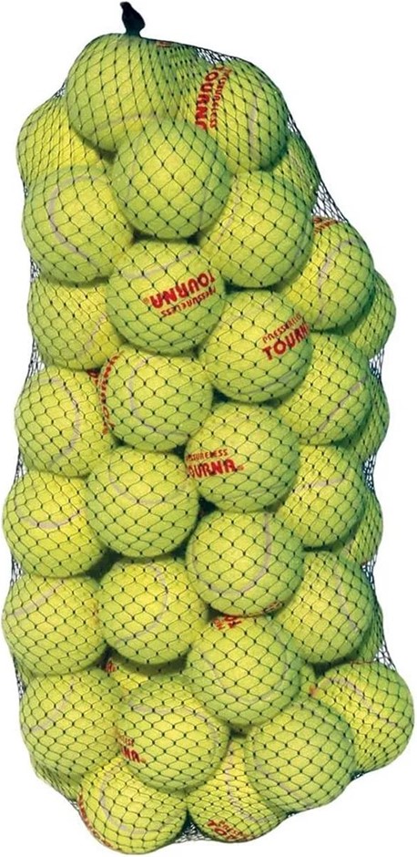 TOURNA Pressureless Tennis Ball 60 Count (Pack of 1),Yellow.