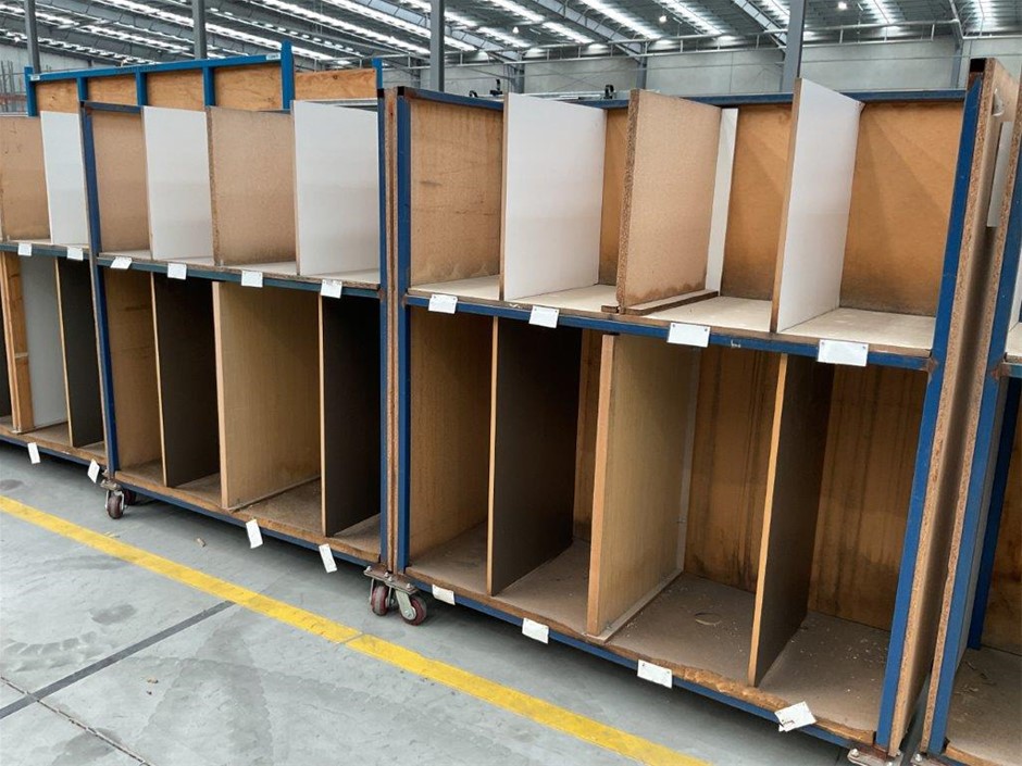 Steel Fabricated Trolley with Timber Shelving x 2