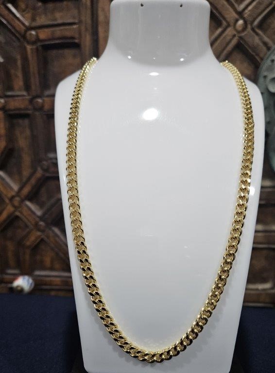 14K/Italy Stamped Yellow Gold Filled Cuban Chain -60cm-Bonus Gift